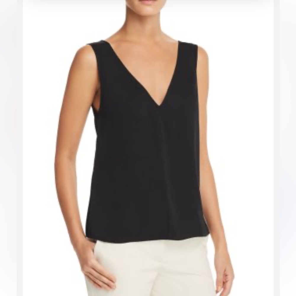 Theory Black Sleeveless V-Neck Tank Top
